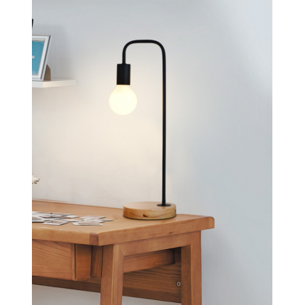 北欧简约工作书桌实木小台灯 现代创意个性卧室床头文艺原木台灯