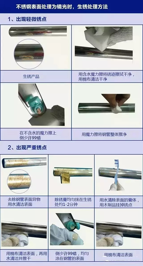 镜光不锈钢生锈处理方法步骤图