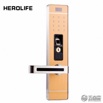 HEROLIFE(华睿)HR-8501华睿指纹锁家用防盗门锁智能门锁电子门锁密码锁 安全门锁 室内 8501金色