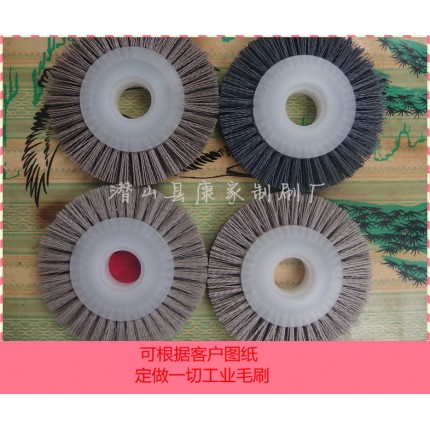 毛刷轮磨料丝轮刷进口碳化硅磨料丝抛光打磨压片式抛光轮