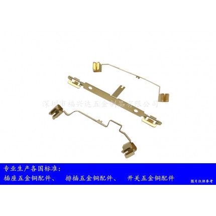 出口插座开关磷铜黄铜接触片 插头排插五金件 插座冲压件深圳