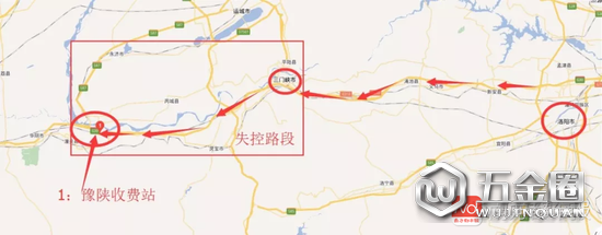 河南高速公安此前公布的3.14定速巡航事件路线示意图。