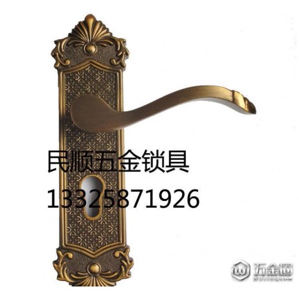 铝合金黄古铜室内门锁2140款欧式执锁面板锁室内门锁直销