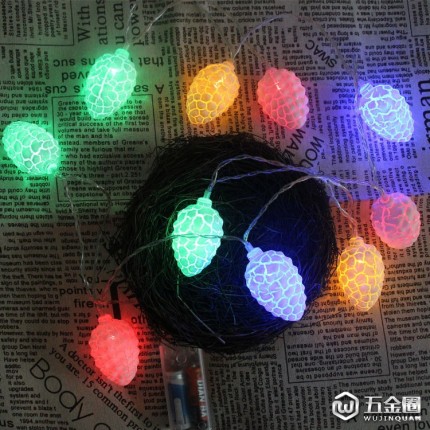 爆款室内led灯串创意装饰灯圣诞庭院节日灯清新裂纹秋季松果灯串