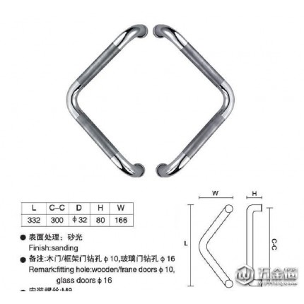 直角拉手 豪华不锈钢拉手 玻璃门大拉手   不锈钢拉手