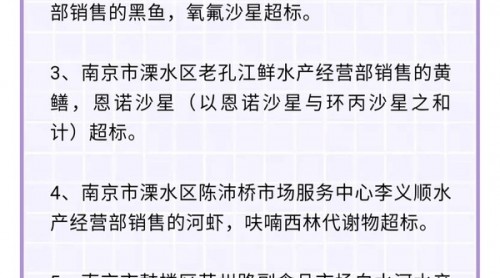 水产品怎么买？南京专项监督抽检结果公布：五批次超标