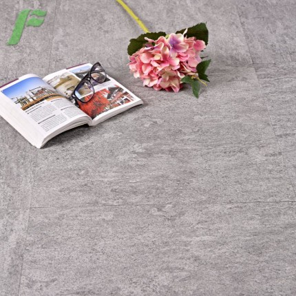 灰色PVC石塑地板 健身房仿水泥地板咖啡店餐厅防水方块地胶板