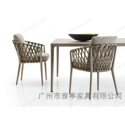 广州雅亭定制铝合金绳编椅组合户外织带家具