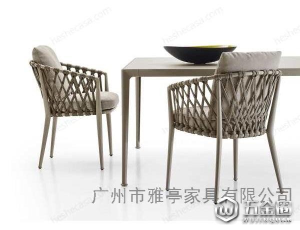 广州雅亭定制铝合金绳编椅组合户外织带家具